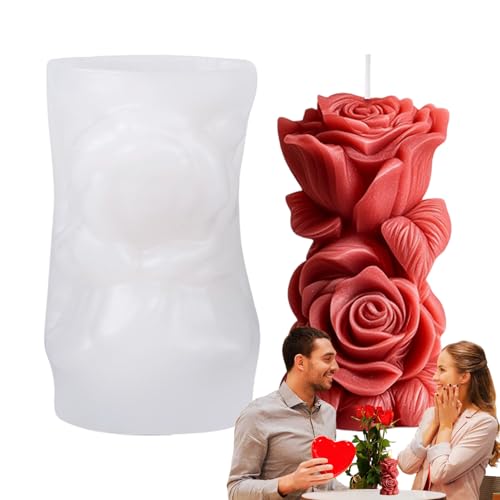 Mihauuke Rosige Silikonform Für Kerzen - Gips Blumenförmige Kerzenform | Vielseitige Silikonformen Für Seifen Und Kerzen Bastelbedarf Selbermachen von Mihauuke