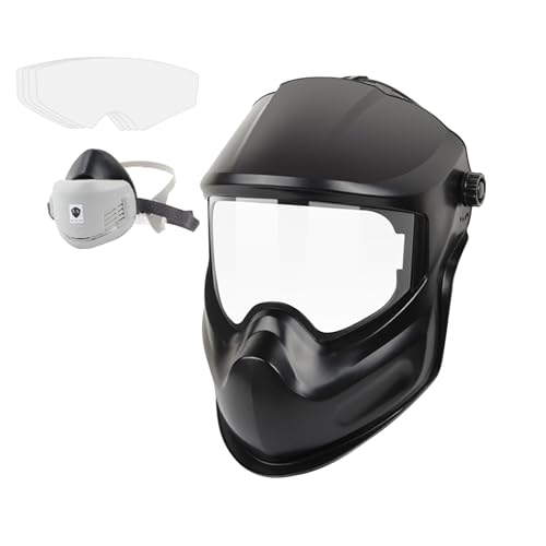 Mihauuke Schweißerschutzmaske,Schleifschutz Haube - Schweißhelm mit großem Sichtfeld und UV Schutz für Metallschneiden MIG TIG Schleifen Lichtbogenschweißen Rohrleitungsbau Automobil und von Mihauuke