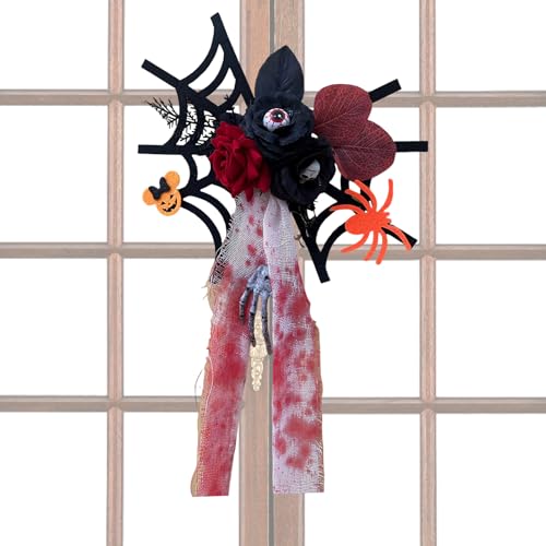 Mihauuke Spinnendekoration | Gruselige Requisiten Mit Spinne Und Schädel - Gruselig Realistische Halloween Deko Für Zuhause Wand Fenster Tür Geisterhaus-Dekoration von Mihauuke