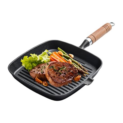 Mihauuke Steakpfanne - Antihaft Grillpfanne Mit Holzgriff,Hitzebeständig Ergonomisch Tragbare Bratplatte Für Haushalt Gewerbe Restaurant Mihauuke Steakpfanne - Antihaft Grillpfanne Mit Holzgriff,Hitzebeständig Ergonomisch Tragbare Bratplatte Für Haushalt Gewerbe Restaurant von Mihauuke