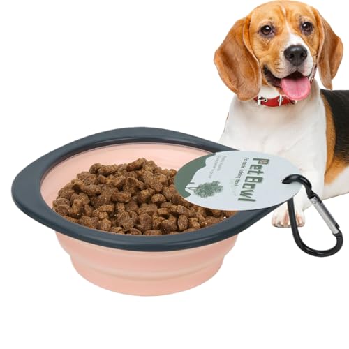 Mihauuke Tragbare Hundeschüssel, Tragbarer Faltnapf Für Wasser Und Futter, Futternapf Mit Karabinerhaken Camping Wandern Outdoor Hundebedarf von Mihauuke