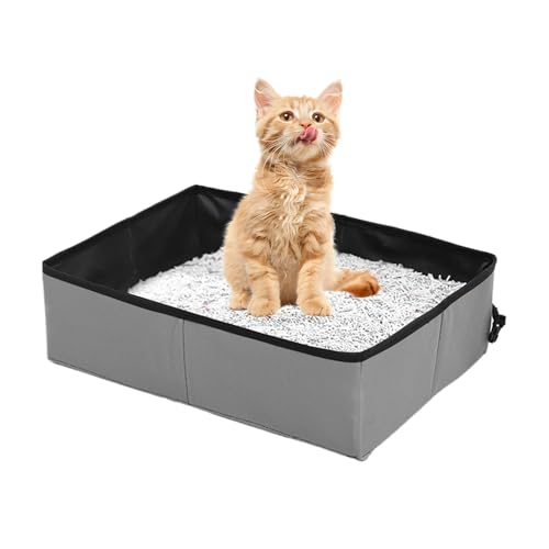 Mihauuke Tragbare Katzentoilette,Faltbare wasserdichte Katzentoilette - Kompaktes Auslaufsicheres Katzenklo Für Reisen Camping Hotelaufenthalte Autofahrten Leichte Mitnahme Kitten von Mihauuke