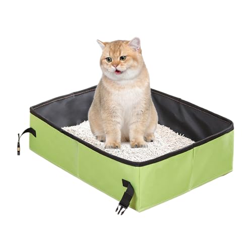 Mihauuke Tragbare Katzentoilette - Faltbare wasserdichte Katzentoilette | Kompaktes Auslaufsicheres Katzenklo Für Reisen Camping Hotelaufenthalte Autofahrten Leichte Mitnahme Kitten von Mihauuke