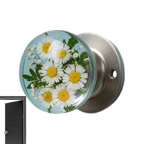 Mihauuke Türknauf,Retro Runder Blumen Türgriff Aus Epoxidharz - Vintage Dekorativer Griff Für Schrank Toilette Badezimmer Moderne Klassische Schlafzimmer Geschäft von Mihauuke