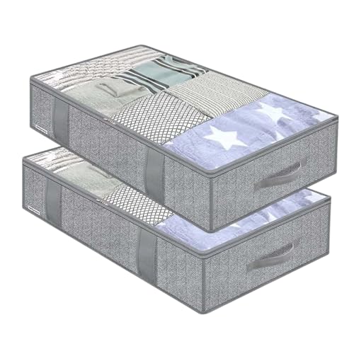 Mihauuke Unter Dem Bett Storage-Taschen,Klare Bettdeckenaufbewahrung | 2 Stück Staubdicht Faltbar Atmungsaktiv Für Schlafzimmer Wohnzimmer Reise Wohnwagen Wäscheschrank Mihauuke Unter Dem Bett Storage-Taschen,Klare Bettdeckenaufbewahrung | 2 Stück Staubdicht Faltbar Atmungsaktiv Für Schlafzimmer Wohnzimmer Reise Wohnwagen Wäscheschrank von Mihauuke