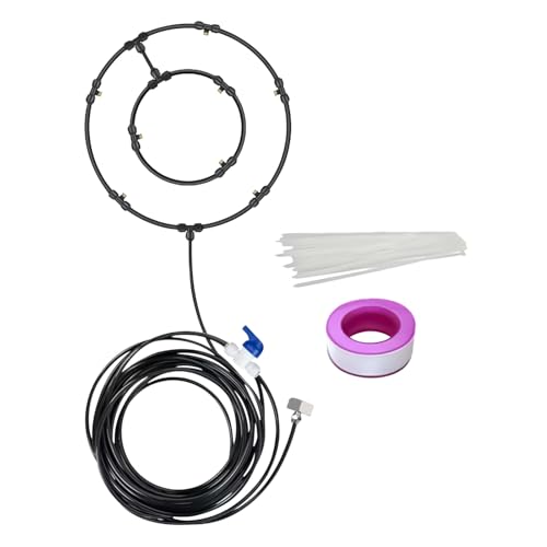 Mihauuke Ventilator Sprühsystem Für Draußen | Wasservernebelungsaufsatz Für Lüfter,Breitflächiger Mehrdüsen Sprüher Für Garten Terrasse Camping Grillbereich Bei Sommerhitze von Mihauuke