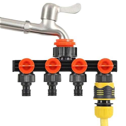 Mihauuke Wasserhahn Verteiler | 4-Wege Robuster Wasserhahn,Robuster 4 Wege Ventilanschluss Für Bewässerung Rasen Garten Und Auto Waschen Mihauuke Wasserhahn Verteiler | 4-Wege Robuster Wasserhahn,Robuster 4 Wege Ventilanschluss Für Bewässerung Rasen Garten Und Auto Waschen von Mihauuke