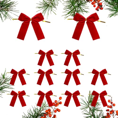 Mihauuke Weihnachts Schleifen Deko | 12 Stück Festlicher Schmuck Samt Schleife,Handgemachte Bastel Deko Für Garten Innenbereich Vorgarten Haustür Girlanden Geburtstag Hochzeit von Mihauuke