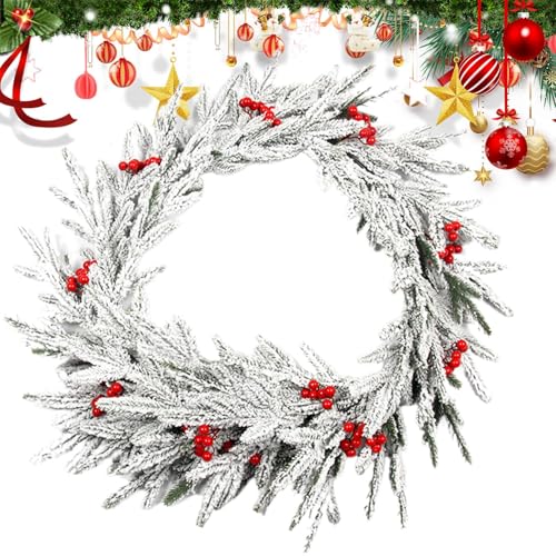 Mihauuke Weihnachtsgirlande Outdoor - Festlicher Fensterkranz | Festliche Wiederverwendbare Girlande für Party Hochzeit Feiertag Weihnachten Tür Kamin Tisch Außenbereich Winter von Mihauuke