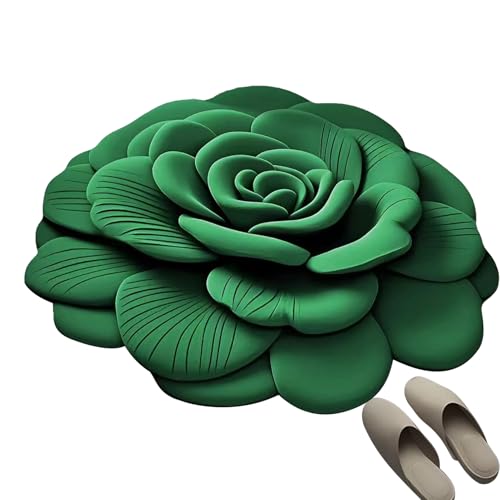 Mihauuke rutschfeste Badezimmer Matte - 3D Blumen Duschmatte Mit Rutschsicherung Und | Wiederverwendbarer Eingangsbereich Teppich Für Wohnzimmer Schlafzimmer Küche von Mihauuke