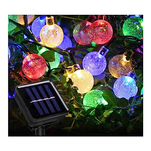 Miilovdora Solar Lichterkette Außen 12M - 100 LED Kristall Kugeln Beleuchtung IP65 Wasserdicht Warmweiß Außerlichterkette Deko für Balkon, Hochzeiten,Terrasse,Halloween & Weihnachen von Miilovdora