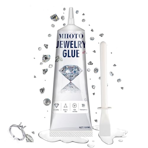 100ml Schmucksteinkleber, Schmuckkleber, Schmuckkleber Extra Stark Transparent zum Verkleben von Bastelkleber Transparent, Schmuckkleber Transparent von Miioto