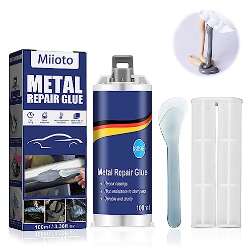 Miioto AB Glue Magic Welding Glue 100ml A+B Glue, Metallkleber Hitzebeständig, Magischer Schweißkleber, Metall Reparatur Paste, Riss Dicht Mittel Reparatur Mittel Kraftstofftank Reparatur Kleber (B) von Miioto