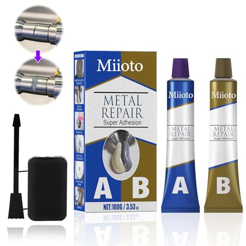 High Strength Metall Kleber, Zwei Komponenten Kleber, 2 Komponenten Kleber, Flüssiger Metallkleber zum Verbinden von Metall mit anderen Materialien, Lotpaste zur Reparatur von Gussfehlern(50g*2) High Strength Metall Kleber, Zwei Komponenten Kleber, 2 Komponenten Kleber, Flüssiger Metallkleber zum Verbinden von Metall mit anderen Materialien, Lotpaste zur Reparatur von Gussfehlern(50g*2) von Miioto
