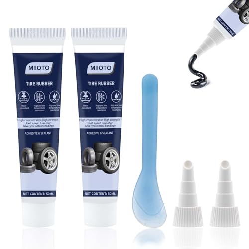 Miioto Reifenkleber, Gummikleber Reifenkleber Autoreifen, Autoreifen Kleber, Reifen Reparatur, Für Kfz, Fahrrad, Auto, Motorrad, Repariert Schnell Reifenrisse, 100ml von Miioto