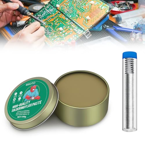 Lötflussmittelpaste Bleifreier Lötdraht, No Clean Lötpaste Flussmittel, High-Quality Soldering Flux Paste für Precision, Lötfett Flussmittel für Mechaniker, Metall-, Zinn,Telefon,PC von Miioto