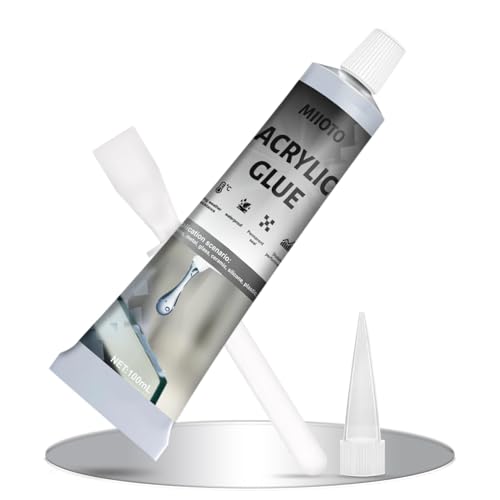 Miioto Acrylkleber, Glaskleber Transparent Stark Wasserfest, glaskleber, Acrylkleber Transparent, Glaskleber Hitzebeständig/Extrem Starker Halt -100ml von Miioto