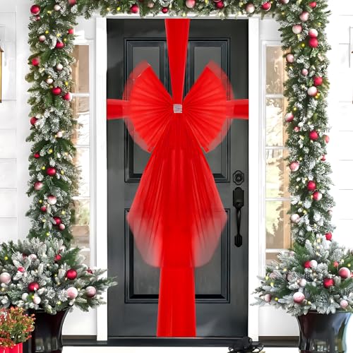 Miioto Geschenkschleife Groß, Weihnachtsdeko Tür, Rote Schleifen für Weihnachtsbaum, Christmas Tree Bows zum Schmücken von Weihnachtsbäumen Sowie Türen und Fenstern, 60 cm x 80 cm Miioto Geschenkschleife Groß, Weihnachtsdeko Tür, Rote Schleifen für Weihnachtsbaum, Christmas Tree Bows zum Schmücken von Weihnachtsbäumen Sowie Türen und Fenstern, 60 cm x 80 cm von Miioto
