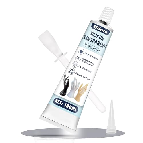Miioto Silikon Durchsichtig Wasserfest, Silikonkleber Transparent, Glaskleber Transparent Stark Wasserfest, Super Kleber Extra Stark für Prothese, Kunststoff-Silikon, 100ml Miioto Silikon Durchsichtig Wasserfest, Silikonkleber Transparent, Glaskleber Transparent Stark Wasserfest, Super Kleber Extra Stark für Prothese, Kunststoff-Silikon, 100ml von Miioto