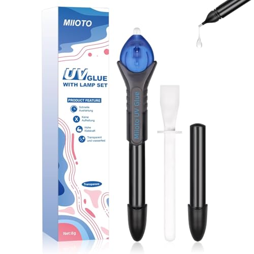 Miioto UV Kleber, UV Sekundenkleber, Kleber UV Härtend, Wird Mit Nachfüllung Geliefert, Trocknet Schnell in 5 Sekunden und Eignet Sich zum Reparieren von Metall, Keramik, Schmuck, Holz Miioto UV Kleber, UV Sekundenkleber, Kleber UV Härtend, Wird Mit Nachfüllung Geliefert, Trocknet Schnell in 5 Sekunden und Eignet Sich zum Reparieren von Metall, Keramik, Schmuck, Holz von Miioto