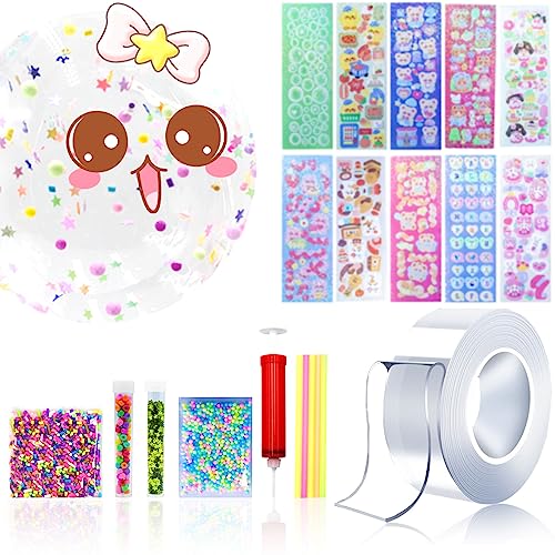 Miioto Tape Bubbles Kit, Nano Tape Blase, Selbstklebendes Nano Tape Bubbles, Aufblasbares Luftpolsterband, Doppelseitiges Klebeband Set, Multipurpose Tape Handmade Transparent (B) von Miioto