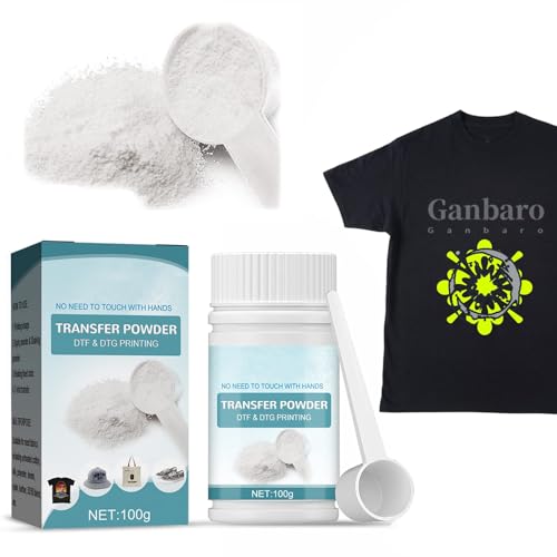 Miioto Transfer Powder, DTF Pulver, Pulver Schmelzkleber, DTF Transfer Film, Geeignet für den Allfarbdruck Mit DTF-Drucker, Verwendet für Pulverfolie auf T-Shirts, Taschen, Hüten und Schuhen - 100g von Miioto