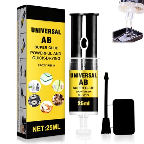 Universal Ab Super Glue, 2 Komponenten Kleber Extra Stark, Zweikomponentenkleber, Epoxidharz Kleber, Glasklarer und Höchst Belastbarer Epoxy Kleber, für Kunststoff, Holz, Glas, Metall, Gusseisen von Miioto