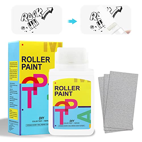 Miioto Wandreparaturpaste mit Roller Weiß, Wandreparatur-Rollbürste mit Wandreparaturpaste, Wall Repair Paste Roller, Wand Reparatur Rollbürste zur Wandreparatur, Graffitientfernung, 100g von Miioto