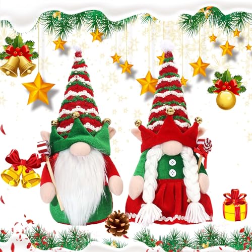 Miioto Weihnachtsdeko Wichtel,30cm H Wichtel Figuren Weihnachten,Weihnachtswichtel Deko Weihnachtsdeko Amerikanisch,Skandinavische Weihnachtsmannelfe für Kindermöbel,Innen- und Außendekoration,2 Stück von Miioto