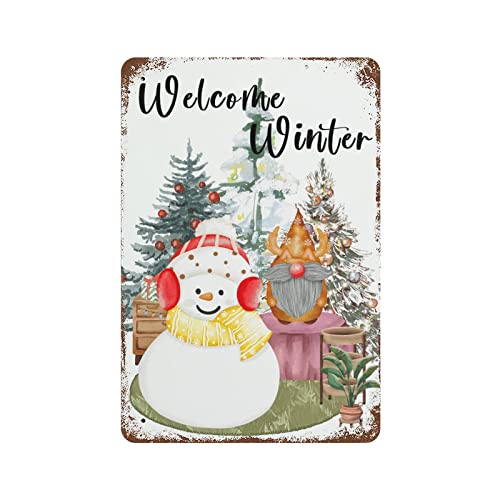 Blechschild mit Aufschrift "Welcome Winter Snowman Christmas Tree" Schneemann Vogel Schneeflocke Metall Blechschild Metallschilder Outdoor Vintage Wanddekoration Kunst 20,3 x 30,5 cm Blechschild mit Aufschrift "Welcome Winter Snowman Christmas Tree" Schneemann Vogel Schneeflocke Metall Blechschild Metallschilder Outdoor Vintage Wanddekoration Kunst 20,3 x 30,5 cm von Miisglory