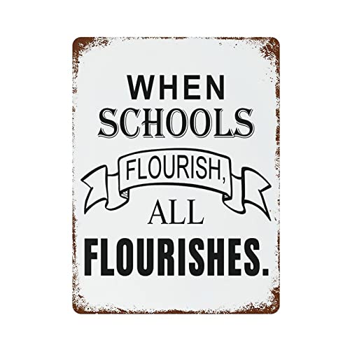 Blechschilder "When Schools Flourish, All Flourishes", Aluminium, robust und langlebig, Blechschilder, 40,6 x 30,5 cm von Miisglory