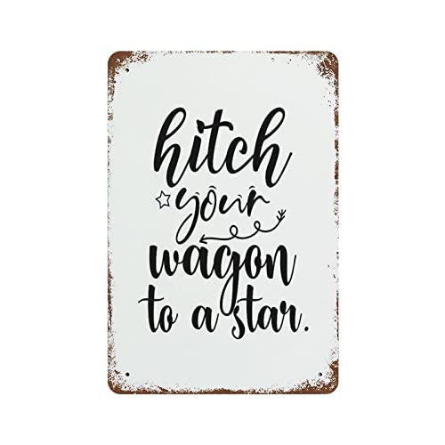 Hitch Your Wagon to A Star Aluminiumschild Blechschild Lustig Vintage Garage Metall-Blechschild Männerhöhle Zubehör Wanddekoration 30,5 x 20,3 cm Hitch Your Wagon to A Star Aluminiumschild Blechschild Lustig Vintage Garage Metall-Blechschild Männerhöhle Zubehör Wanddekoration 30,5 x 20,3 cm von Miisglory