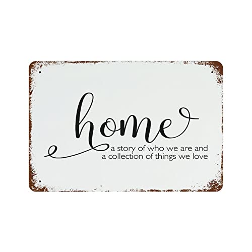 Metallschilder Home A Story of Who We are and A Collection of Things We Love Metall-Blechschild Wanddekoration Männerhöhle Bar 20,3 x 30,5 cm Metallschilder Home A Story of Who We are and A Collection of Things We Love Metall-Blechschild Wanddekoration Männerhöhle Bar 20,3 x 30,5 cm von Miisglory