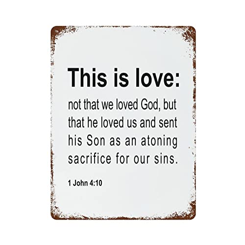 Metallschilder "This is Love Not That We Loved God, But That He Loved Us and Sent His Son As an Atoning Sacrifice for Our Sins", Wanddekoration, 40,6 x 30,5 cm Metallschilder "This is Love Not That We Loved God, But That He Loved Us and Sent His Son As an Atoning Sacrifice for Our Sins", Wanddekoration, 40,6 x 30,5 cm von Miisglory