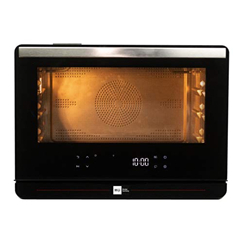 Miji Dampf-Backofen mini,25 Liter,2000Watt,Wassertank 1,2Liter,30-230 Grad,Dampfgarer,Grillbackofen,Backofen mit Unterhitze & Heißluft, 40 Programme - 24 Monate Garantie von Miji Design Germany