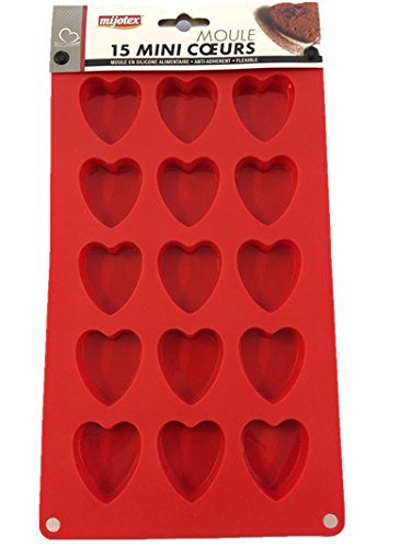 mijotex Form für 15 Mini-Herzen, aus Silikon, antihaftbeschichtet, flexibel von Mijotex