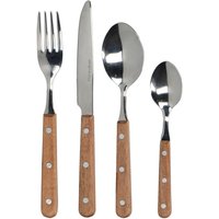 MIKASA Besteck-Set Drift mit Griffen of Holz, Edelstahl, versilbert, 20 x 25 x 5 cm von Mikasa