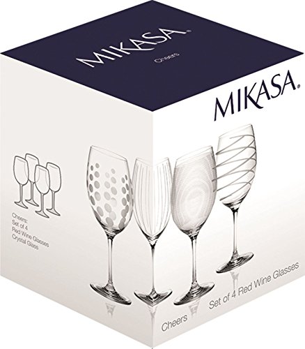 CREATIVE TOPS Mikasa Cheers Set mit 4 Kristall-Rotweingläsern, 685 ml (23 FL oz) von CREATIVE TOPS