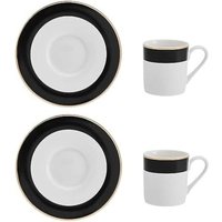 Mikasa Luxe Deco Set de Espressotasse und Untertasse de Espresso in Porzellan, 2x de Espressotassen und Untertassen mit Design de Streifen, 100ml Mikasa Luxe Deco Set de Espressotasse und Untertasse de Espresso in Porzellan, 2x de Espressotassen und Untertassen mit Design de Streifen, 100ml von Mikasa