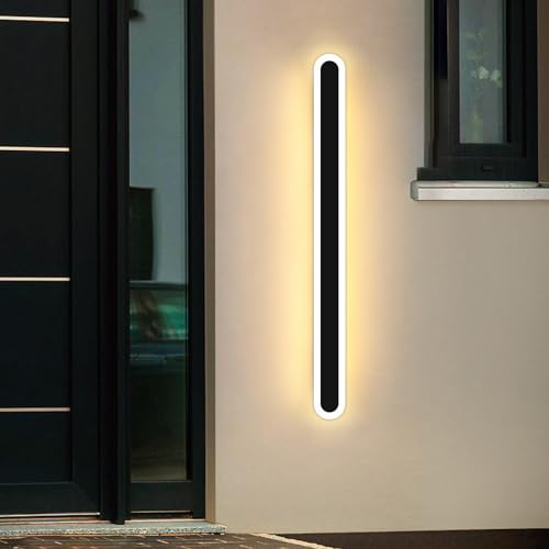 Außenwandleuchten 120cm, Warme Lichter-Wandleuchte mit Seitenbeleuchtung, über 95% Durchlässigkeits-Acrylplatte Modernes Montiertes Licht, IP65 Wasserdichte Minimalistische Wandleuchte für Garten von Mikeru