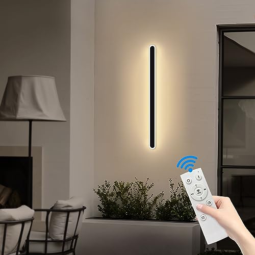 Mikeru Moderne LED Wandlampen, 36W Dimmbare Wandleuchte mit Fernsteuerung, Ip65 Wasserdicht Innen Aussenlampe, 10-100% Helligkeitseinstellung FüR Innenhof, Garage, Pool, 100cm von Mikeru