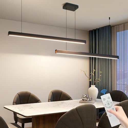 Mikeru 180cm Moderne LED Pendelleuchte, Doppel Pendelleuchten Esstisch Dimmbar Memory 3000K/4500K/6000K Höhenverstellbar Hängeleuchte 10% bis 100% Esszimmer Leuchte für Wohnzimmer, Küche von Mikeru