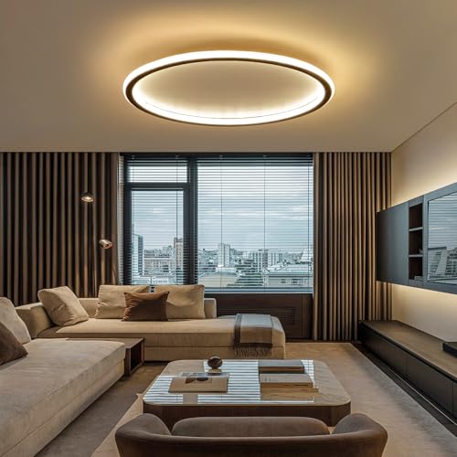 Mikeru 3000K Deckenleuchte, 40CM LED Runde Deckenbeleuchtung Warmweiße Deckenleuchte, Flush Mount Badezimmer Deckenleuchten Ohne Fernbedienung für Wohnzimmer, Diele, Schlafzimmer von Mikeru