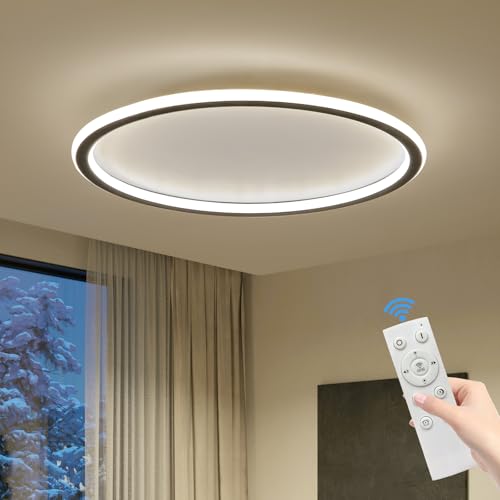 Mikeru LED Deckenleuchte Rund, 50cm LED Ring Deckenleuchten 10% bis 100% Dimmbare Decken Lampe Küchen Licht 3000K/4500K/6500K Einstellbare Badezimmer Decke Licht für Wohnzimmer, Flur, Treppenhaus von Mikeru