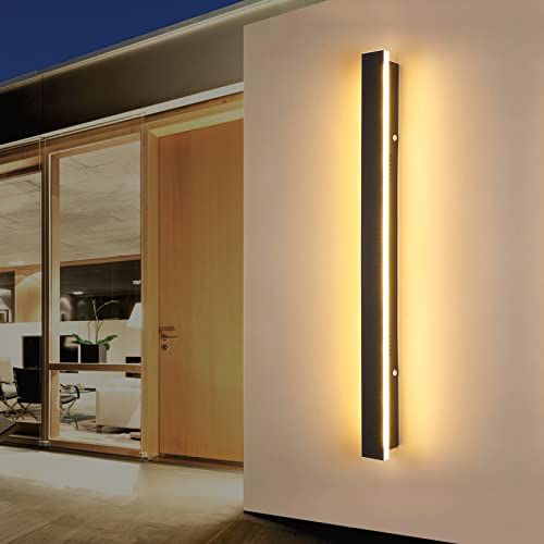 Mikeru LED Wandlampen, Wandleuchte Aussen, 150cm 60W Moderne Lange Lichtleiste Wandlicht 360° 3d Surround Led Außenlampe Ip65 Wasserdicht Wandlampe, Wohnzimmer Veranda Schlafzimmer Innen Wandleuchte von Mikeru