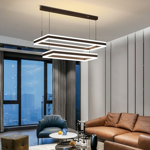 Mikeru Moderne LED Pendelleuchte, 40+60CM Esszimmerleuchte mit Memory-Funktion & 3 Farblichter 3000K/4500K/6000K Pendelleuchte Esstisch für Küche Indoor von Mikeru