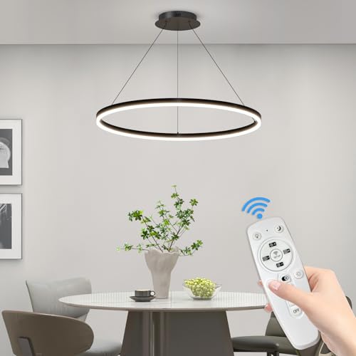 Mikeru Pendelleuchte Ringe, 60cm Ring Pendelleuchte Dimmbar Memoryfunktion 10%-100% Dimmbare Büro Beleuchtung Hängeleuchte 3000k/4500k/6500k Deckenleuchte 1 Ringe für Kücheninsel, Wohnzimmer Mikeru Pendelleuchte Ringe, 60cm Ring Pendelleuchte Dimmbar Memoryfunktion 10%-100% Dimmbare Büro Beleuchtung Hängeleuchte 3000k/4500k/6500k Deckenleuchte 1 Ringe für Kücheninsel, Wohnzimmer von Mikeru