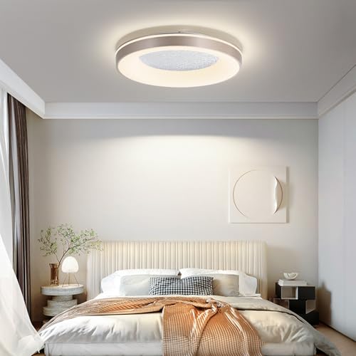 Mikeru Roségold Ring Deckenleuchte, 50cm Wohnzimmer LED Deckenleuchte Schlafzimmer 3000K/4500K/6500K Nicht Dimmbare Deckenleuchten Lampe Ring LED Fernbedienung Nicht Enthalten für Küche, Esszimmer von Mikeru