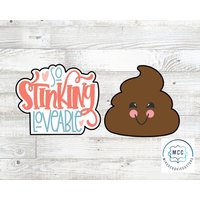 Poop Emoji Oder So Stinkende Liebenswerte Plakette Punny Valentine Ausstechform von MikesCookieCutters
