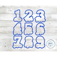 Zahlenset 1-9 Ausstechform 2, 3, 4, 5, 6, 7, 8 von MikesCookieCutters